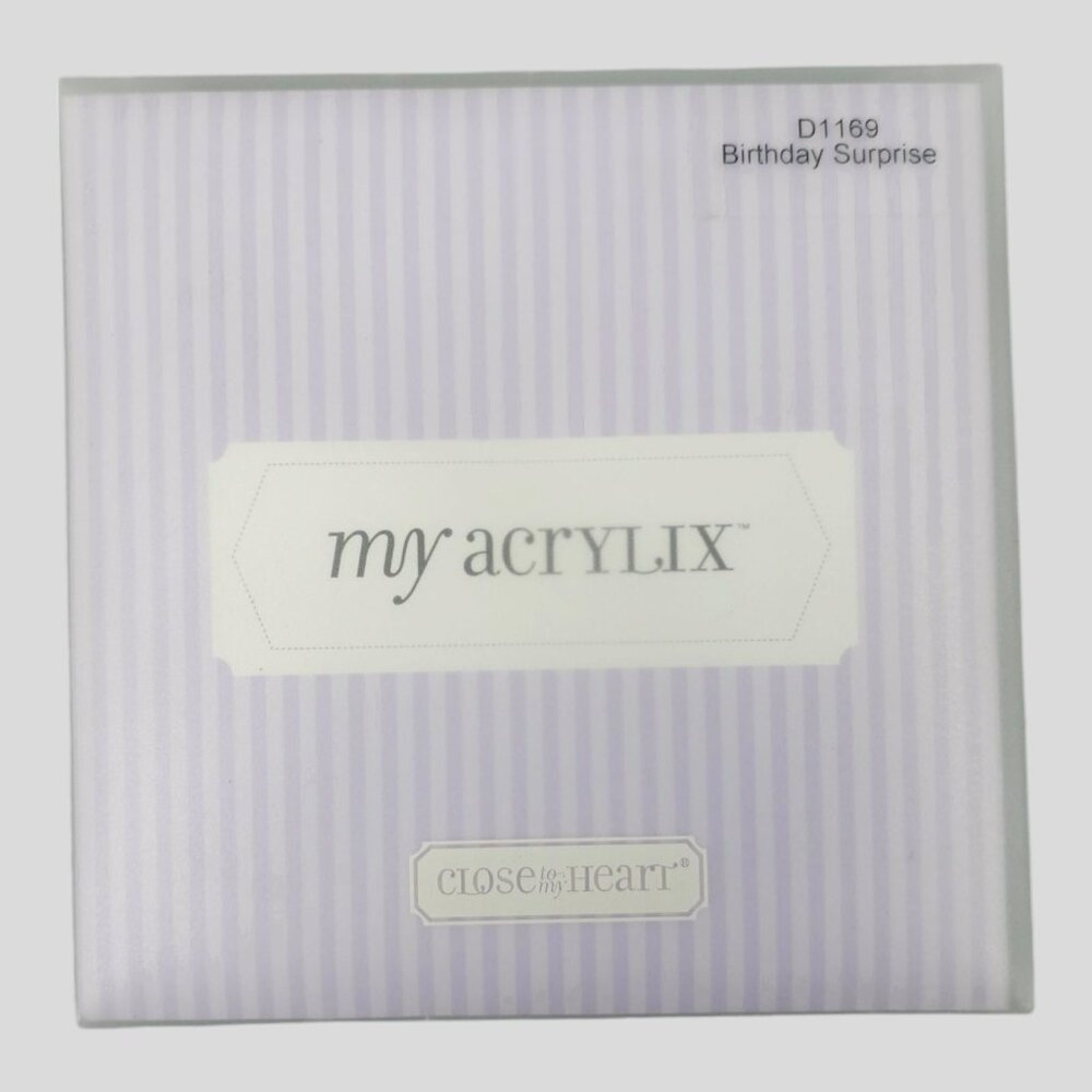 Close To My Heart My Acrylix Stamp Set Birthday Surprise D1169 Balloons Cake